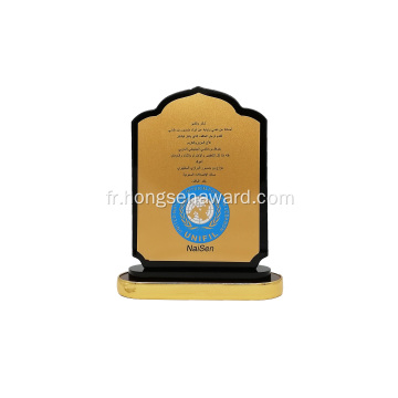 Trophée cadre de plaque commémorative en bois souvenir personnalisé